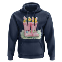 Funny Easter Day Gardening Hoodie Gardener Boots Bunny Ears Colorful Eggs