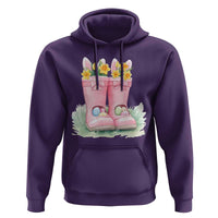 Funny Easter Day Gardening Hoodie Gardener Boots Bunny Ears Colorful Eggs