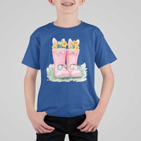 Funny Easter Day Gardening T Shirt For Kid Gardener Boots Bunny Ears Colorful Eggs