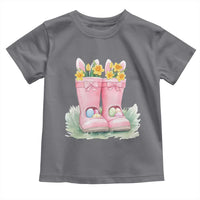 Funny Easter Day Gardening Toddler T Shirt Gardener Boots Bunny Ears Colorful Eggs