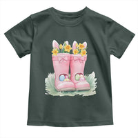 Funny Easter Day Gardening Toddler T Shirt Gardener Boots Bunny Ears Colorful Eggs