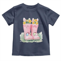 Funny Easter Day Gardening Toddler T Shirt Gardener Boots Bunny Ears Colorful Eggs