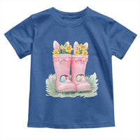 Funny Easter Day Gardening Toddler T Shirt Gardener Boots Bunny Ears Colorful Eggs