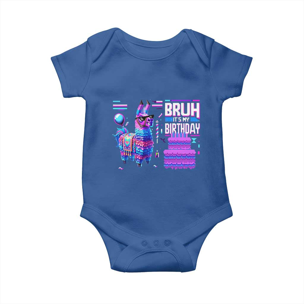 Funny Bruh It's My Birthday Baby Onesie Llama Pinata Gaming Bday