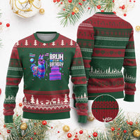 Funny Bruh It's My Birthday Ugly Christmas Sweater Llama Pinata Gaming Bday - Wonder Print Shop