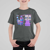 Funny Bruh It's My Birthday T Shirt For Kid Llama Pinata Gaming Bday