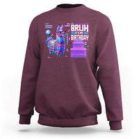 Funny Bruh It's My Birthday Sweatshirt Llama Pinata Gaming Bday