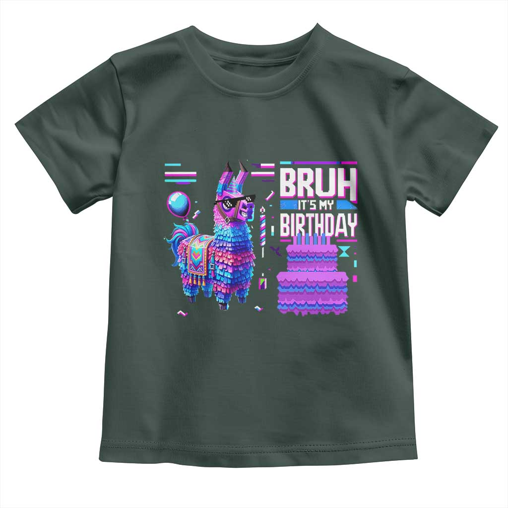 Funny Bruh It's My Birthday Toddler T Shirt Llama Pinata Gaming Bday