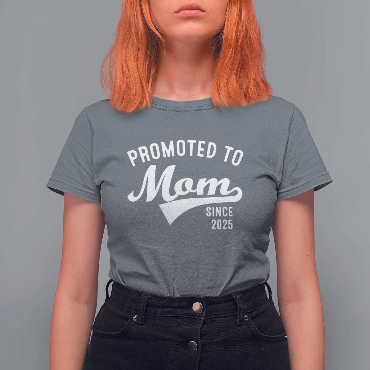 Funny New Mom Promoted To Mom Since 2025 T Shirt For Women Baby Announcement
