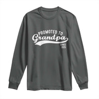 Funny New Grandpa Promoted To Grandpa Since 2025 Long Sleeve Shirt Baby Announcement