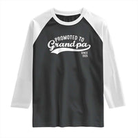 Funny New Grandpa Promoted To Grandpa Since 2025 Raglan Shirt Baby Announcement