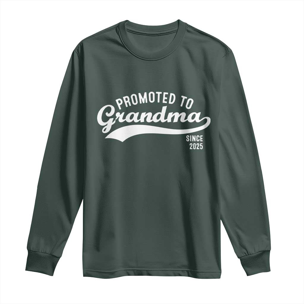 Funny New Grandma Promoted To Grandma Since 2025 Long Sleeve Shirt Baby Announcement