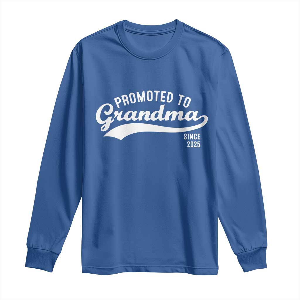 Funny New Grandma Promoted To Grandma Since 2025 Long Sleeve Shirt Baby Announcement