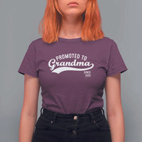Funny New Grandma Promoted To Grandma Since 2025 T Shirt For Women Baby Announcement