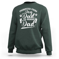 Funny Promoted From Dog Dad To Human Dad Sweatshirt New Father Paw Father's Day
