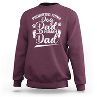 Funny Promoted From Dog Dad To Human Dad Sweatshirt New Father Paw Father's Day