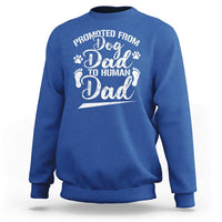 Funny Promoted From Dog Dad To Human Dad Sweatshirt New Father Paw Father's Day