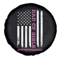 Funny Dad Of Girls Outnumbered Spare Tire Cover Vintage American Flag Father's Day