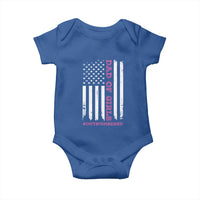 Funny Dad Of Girls Outnumbered Baby Onesie Vintage American Flag Father's Day