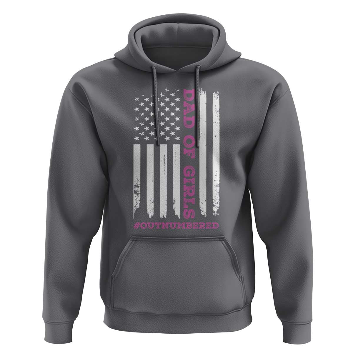 Funny Dad Of Girls Outnumbered Hoodie Vintage American Flag Father's Day