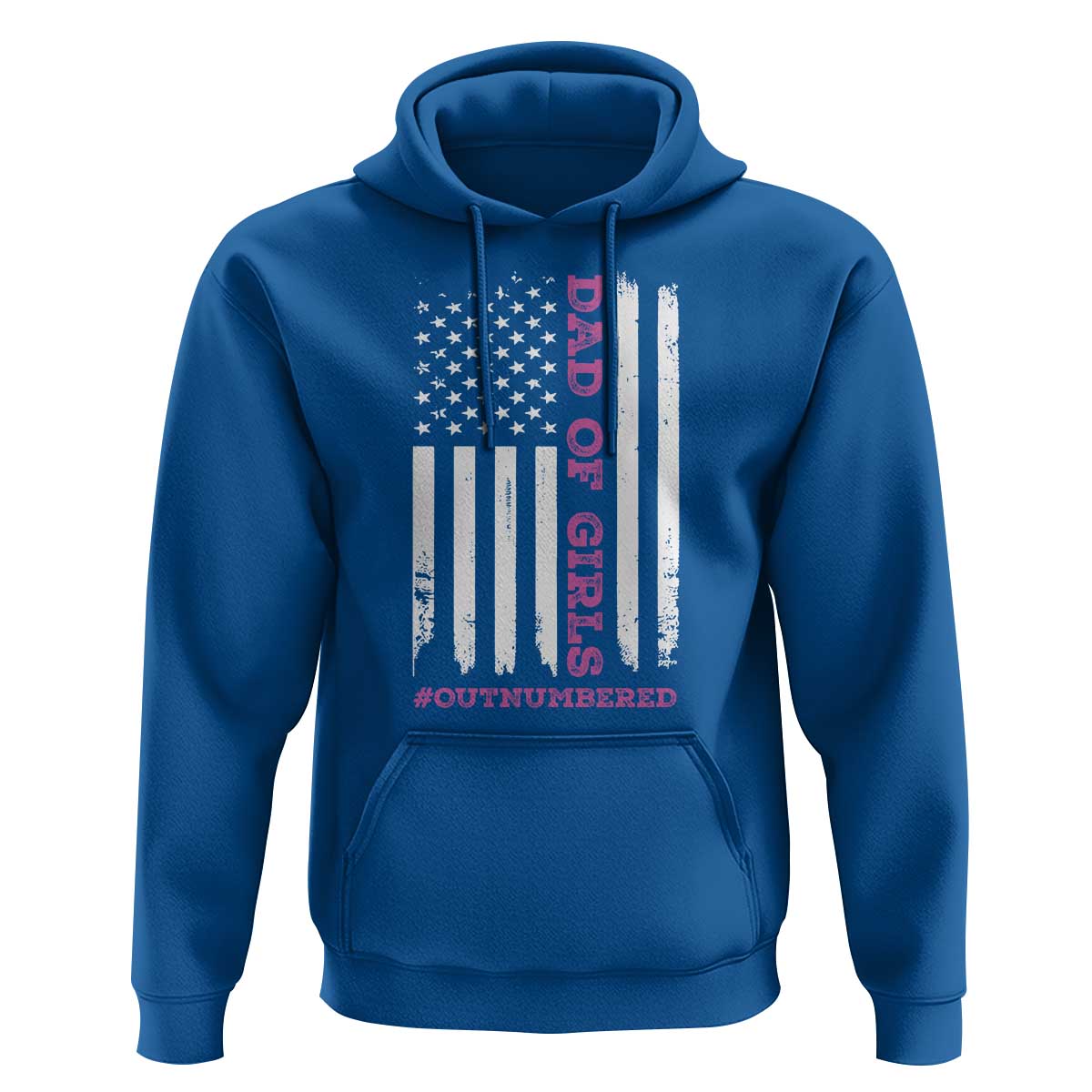 Funny Dad Of Girls Outnumbered Hoodie Vintage American Flag Father's Day