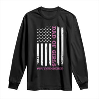 Funny Dad Of Girls Outnumbered Long Sleeve Shirt Vintage American Flag Father's Day