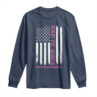 Funny Dad Of Girls Outnumbered Long Sleeve Shirt Vintage American Flag Father's Day
