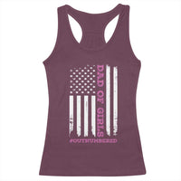 Funny Dad Of Girls Outnumbered Racerback Tank Top Vintage American Flag Father's Day
