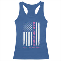 Funny Dad Of Girls Outnumbered Racerback Tank Top Vintage American Flag Father's Day