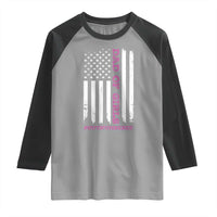 Funny Dad Of Girls Outnumbered Raglan Shirt Vintage American Flag Father's Day