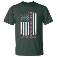 Funny Dad Of Girls Outnumbered T Shirt Vintage American Flag Father's Day