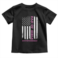 Funny Dad Of Girls Outnumbered Toddler T Shirt Vintage American Flag Father's Day