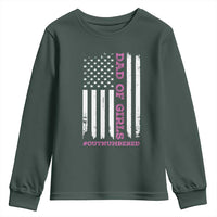 Funny Dad Of Girls Outnumbered Youth Sweatshirt Vintage American Flag Father's Day