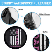 Funny Girl Dad Outnumbered Spare Tire Cover Vintage American Flag Father's Day