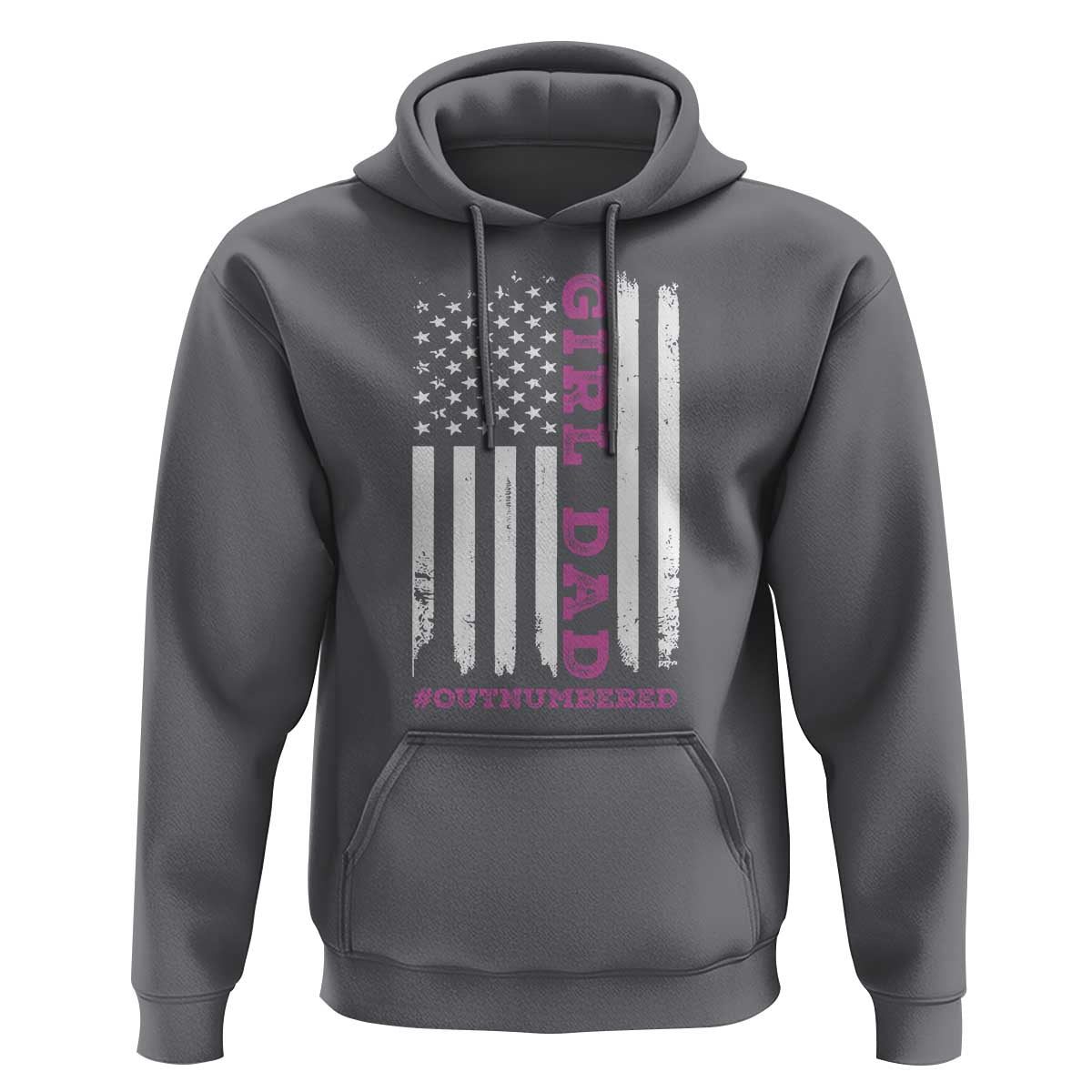 Funny Girl Dad Outnumbered Hoodie Vintage American Flag Father's Day