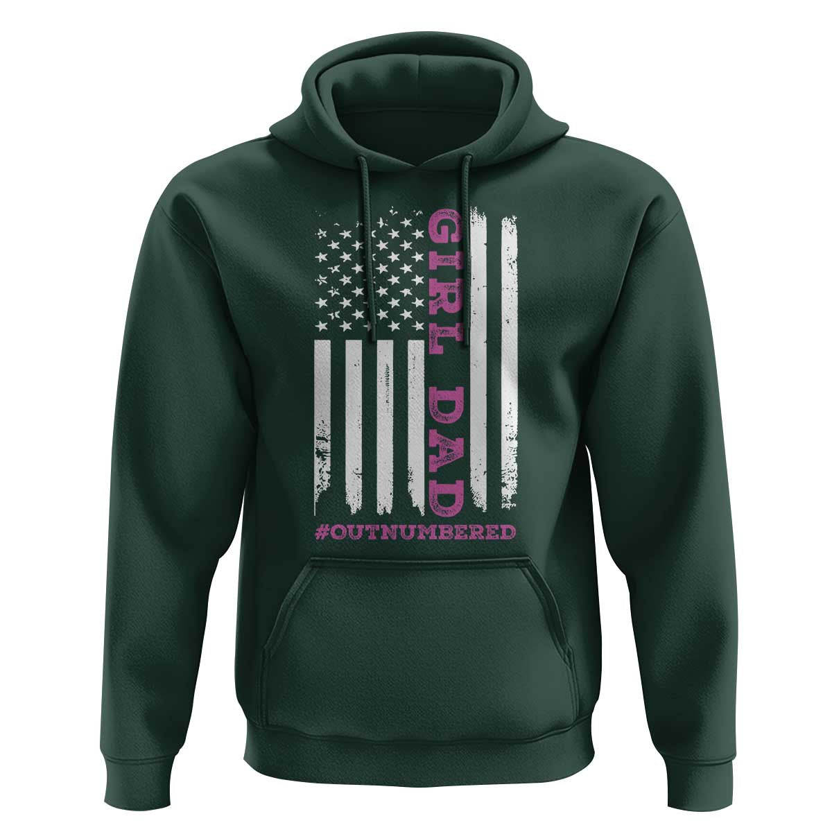 Funny Girl Dad Outnumbered Hoodie Vintage American Flag Father's Day