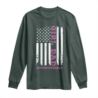 Funny Girl Dad Outnumbered Long Sleeve Shirt Vintage American Flag Father's Day
