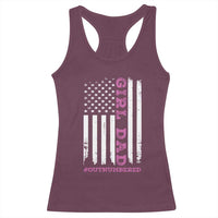 Funny Girl Dad Outnumbered Racerback Tank Top Vintage American Flag Father's Day