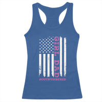 Funny Girl Dad Outnumbered Racerback Tank Top Vintage American Flag Father's Day