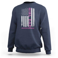 Funny Girl Dad Outnumbered Sweatshirt Vintage American Flag Father's Day