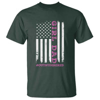 Funny Girl Dad Outnumbered T Shirt Vintage American Flag Father's Day