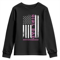 Funny Girl Dad Outnumbered Youth Sweatshirt Vintage American Flag Father's Day