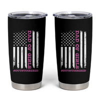 Funny Dad Of Girls Outnumbered Tumbler Cup Vintage American Flag Father's Day