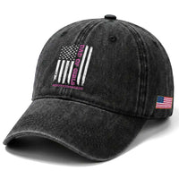 Funny Dad Of Girls Outnumbered Washed Cotton Baseball Cap Vintage American Flag Father's Day