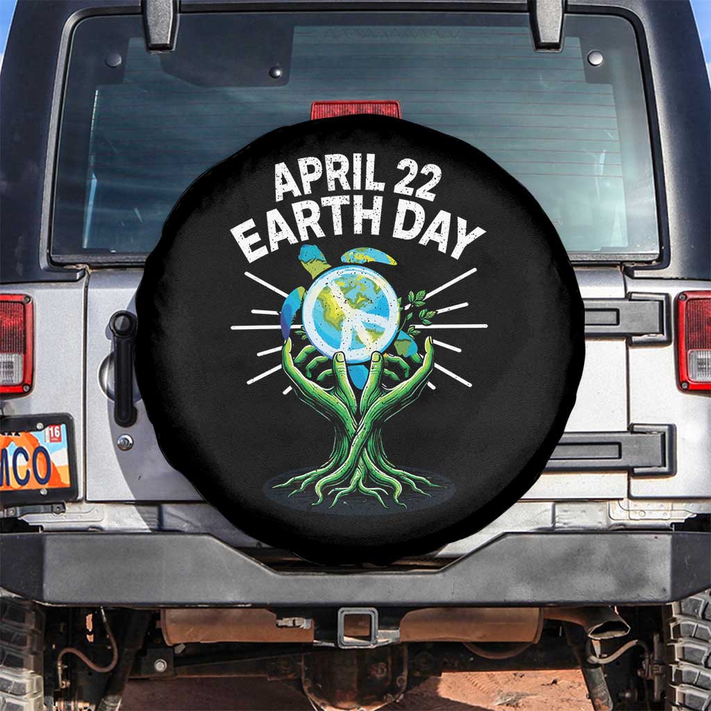 Happy Earth Day April 22 Spare Tire Cover Restore Earth Sea Turtle Tree Peace Sign