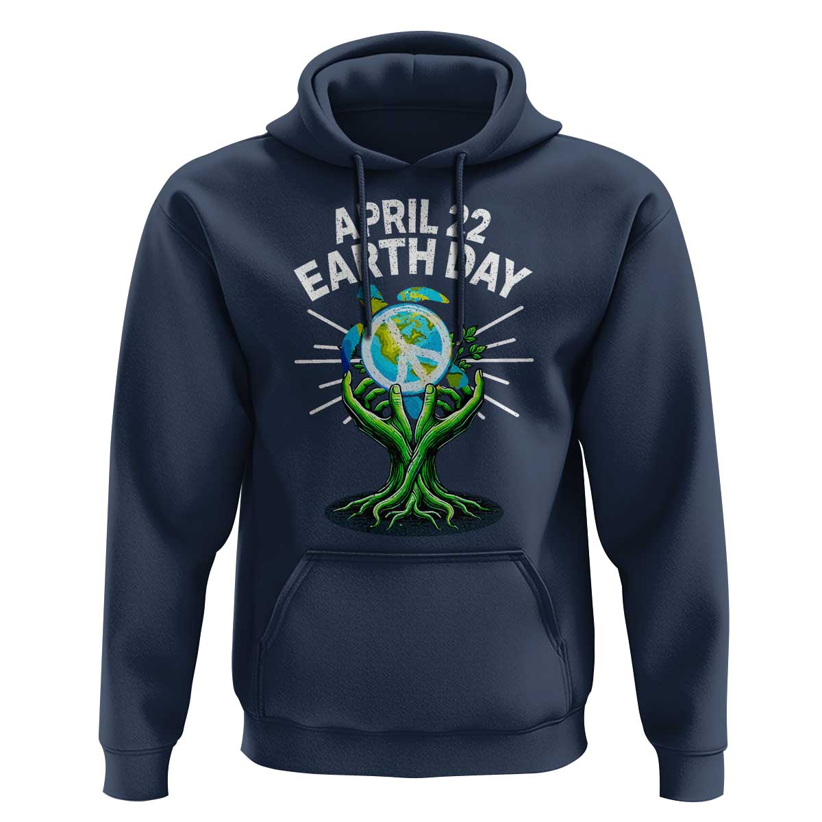 Happy Earth Day April 22 Hoodie Restore Earth Sea Turtle Tree Peace Sign