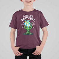 Happy Earth Day April 22 T Shirt For Kid Restore Earth Sea Turtle Tree Peace Sign