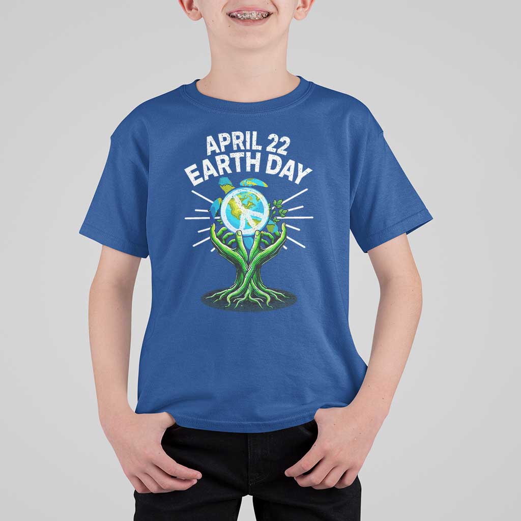 Happy Earth Day April 22 T Shirt For Kid Restore Earth Sea Turtle Tree Peace Sign