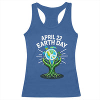 Happy Earth Day April 22 Racerback Tank Top Restore Earth Sea Turtle Tree Peace Sign