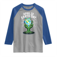 Happy Earth Day April 22 Raglan Shirt Restore Earth Sea Turtle Tree Peace Sign